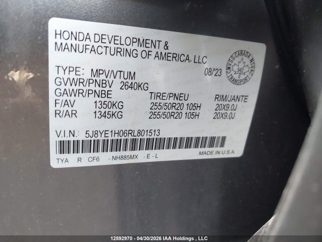 Продаж на аукціоні авто 2024 Acura Mdx A-spec, vin: 5J8YE1H06RL801513, номер лоту: 12592970