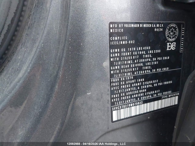 12592988 :رقم المزاد ، 3VVCX7B21RM079822 vin ، 2024 Volkswagen Taos Trendline مزاد بيع