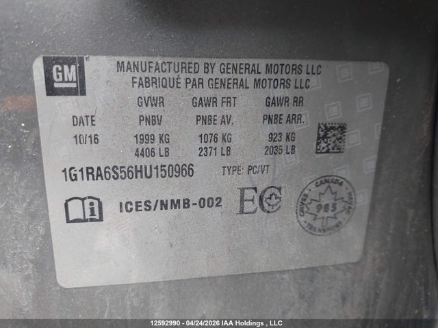 1G1RA6S56HU150966 Chevrolet VOLT LT