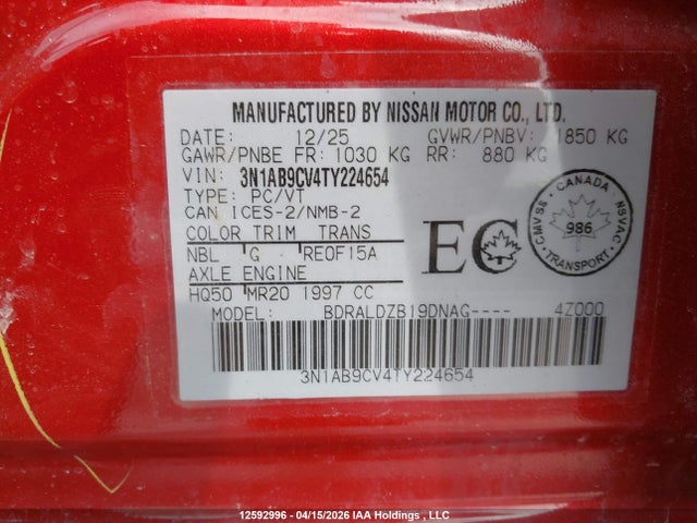 Nissan SENTRA SV 2026 3N1AB9CV4TY224654 Image 9
