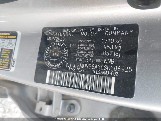 Продажа на аукционе авто 2025 Hyundai Venue Se, vin: KMHRB8A36SU386925, номер лота: 12593022