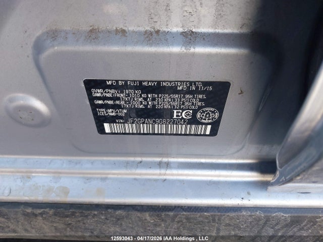 JF2GPANC9G8227042 Subaru Crosstrek Limited Package
