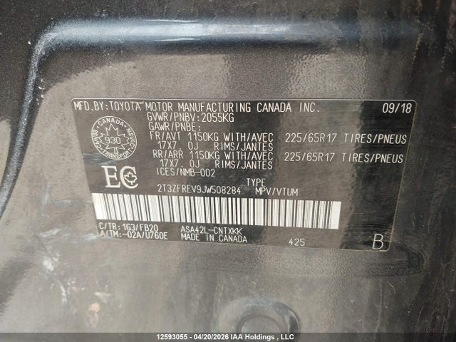 Toyota RAV4 LE 2018 2T3ZFREV9JW508284 Image 9