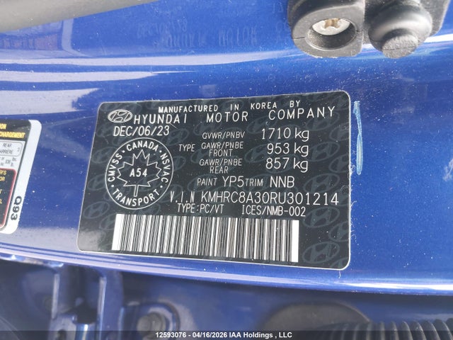KMHRC8A30RU301214 Hyundai Venue Sel/limited