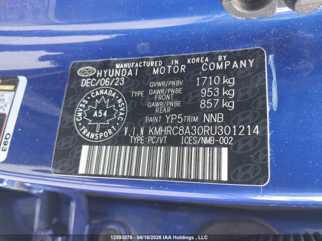 KMHRC8A30RU301214 Hyundai Venue Sel/limited