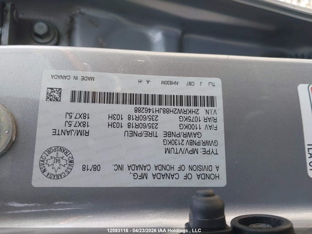 2HKRW2H88JH146288 Honda CR-V