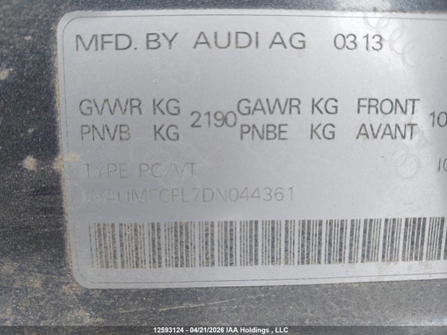 Продаж на аукціоні авто 2013 Audi A4 Prestige, vin: WAUMFCFL7DN044361, номер лоту: 12593124