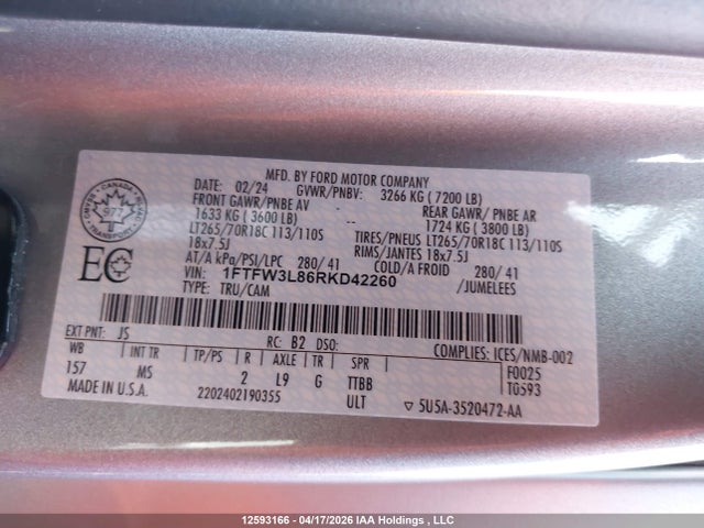 Ford F-150 2024 1FTFW3L86RKD42260 Image 9