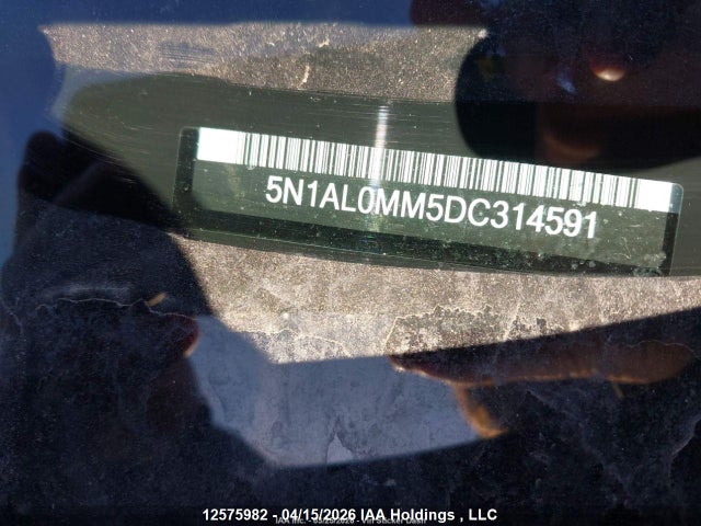 12575982 :رقم المزاد ، 5N1AL0MM5DC314591 vin ، 2013 Infiniti Jx35 مزاد بيع