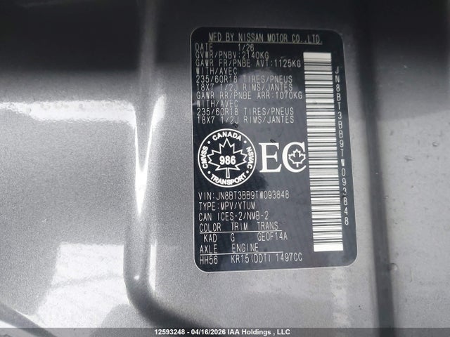 Продаж на аукціоні авто 2026 Nissan Rogue Sv, vin: JN8BT3BB9TW093848, номер лоту: 12593248