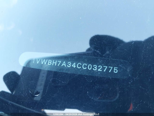12593264 :رقم المزاد ، 1VWBH7A34CC032775 vin ، 2012 Volkswagen Passat 2.5l Comfortline مزاد بيع