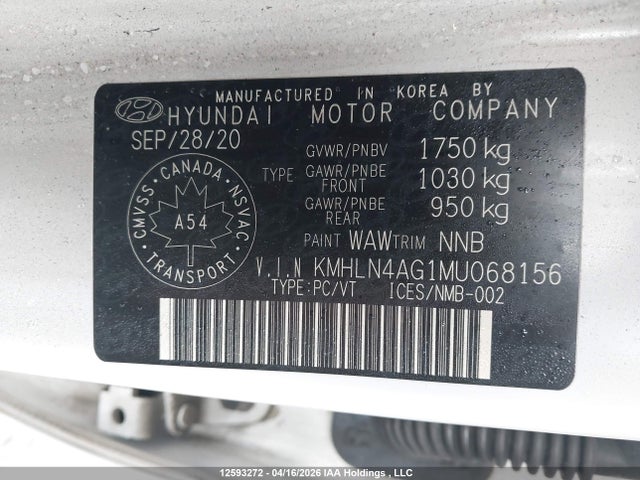 KMHLN4AG1MU068156 Hyundai ELANTRA SEL