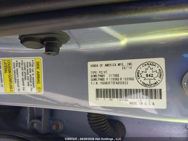 Aukcja sprzedaży 2015 Acura Tlx Advance, vin: 19UUB3F75FA800833, numer aukcji: 12593337