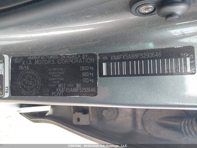KNAFX5A88F5293646 KIA Forte 2.0l Ex/2.0l Lx+