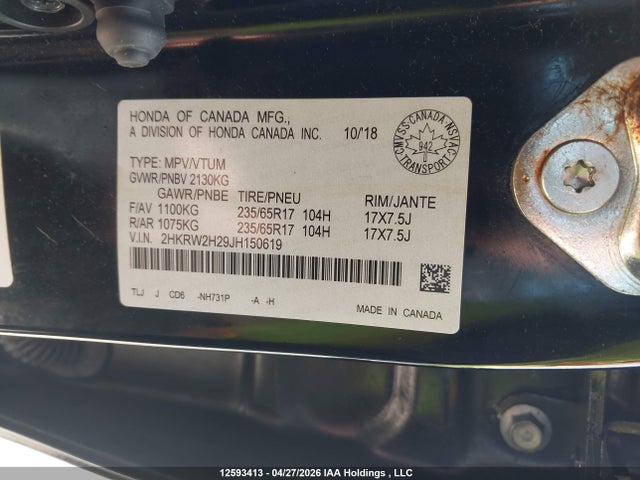 2HKRW2H29JH150619 Honda CR-V