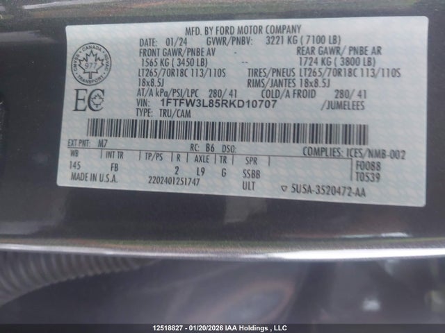 1FTFW3L85RKD10707 Ford F-150 Xlt