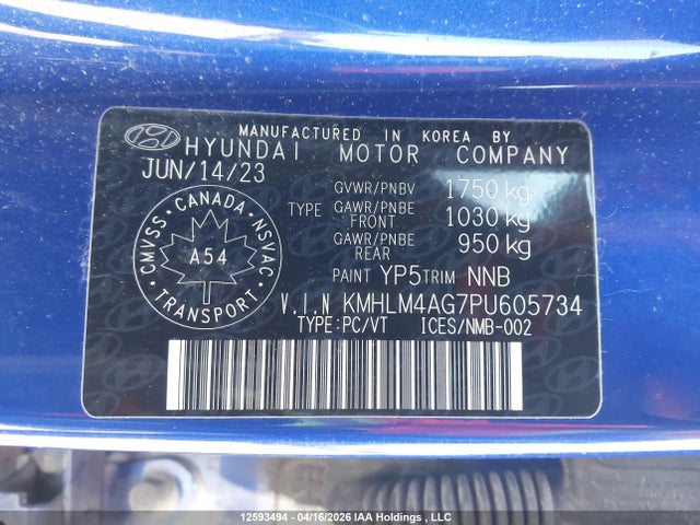 KMHLM4AG7PU605734 Hyundai ELANTRA SEL