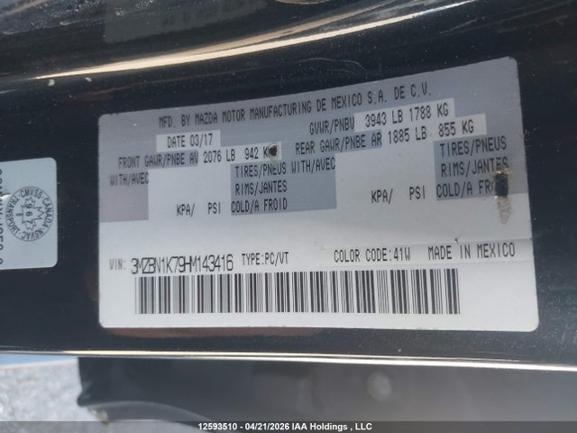 3MZBN1K79HM143416 Mazda 3 SPORT
