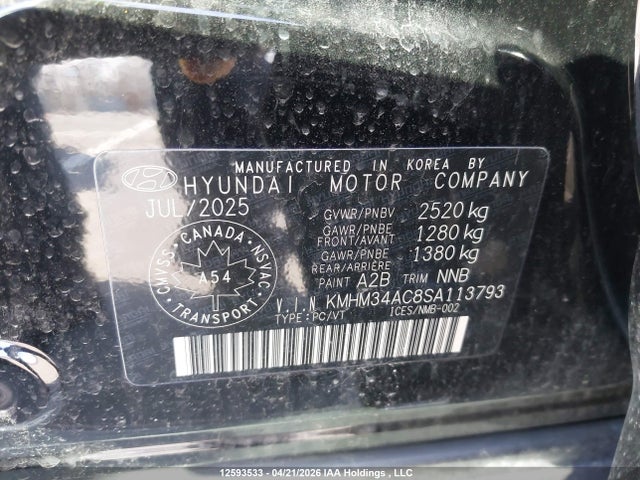 KMHM34AC8SA113793 Hyundai Ioniq 6 Sel