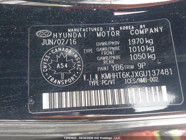 KMHHT6KJXGU137481 Hyundai Genesis 3.8 Premium