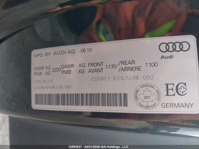 Продаж на аукціоні авто 2019 Audi S5 Prestige, vin: WAUR4AF59KA061961, номер лоту: 12593637