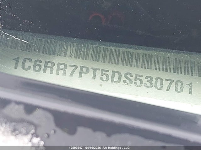 12593647 :رقم المزاد ، 1C6RR7PT5DS530701 vin ، 2013 Ram 1500 Longhorn مزاد بيع