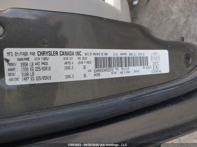 Продаж на аукціоні авто 2010 Dodge Grand Caravan Se, vin: 2D4RN4DE0AR256722, номер лоту: 12593653