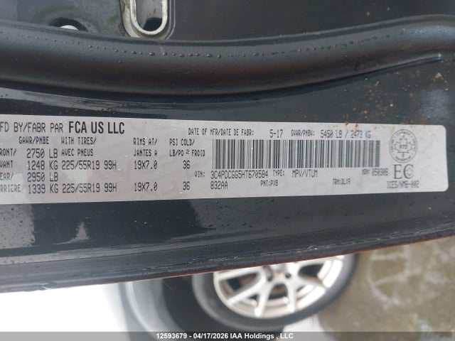 Aukcja sprzedaży 2017 Dodge Journey Crossroad, vin: 3C4PDCGG5HT670584, numer aukcji: 12593679