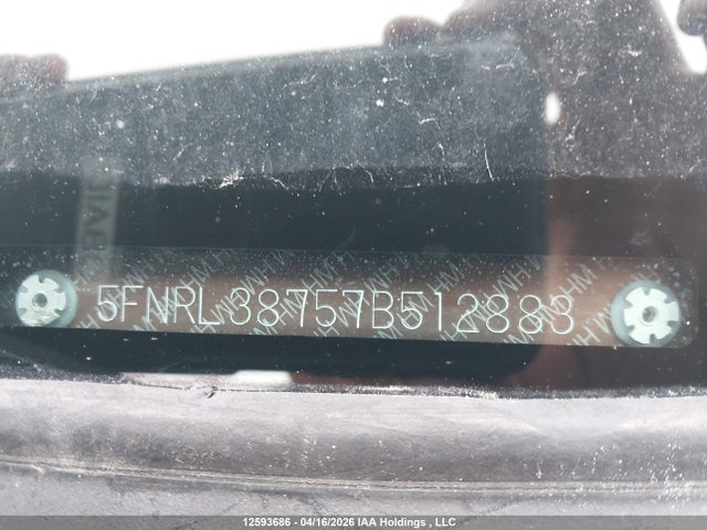 Aukcja sprzedaży 2007 Honda Odyssey Ex-l, vin: 5FNRL38757B512883, numer aukcji: 12593686