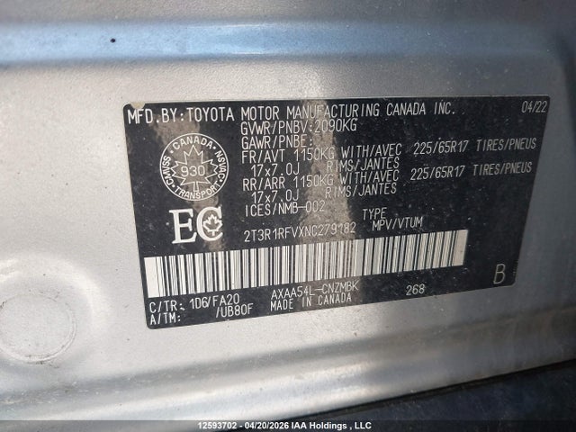 Toyota Rav4 Xle 2022 2T3R1RFVXNC279182 Image 9