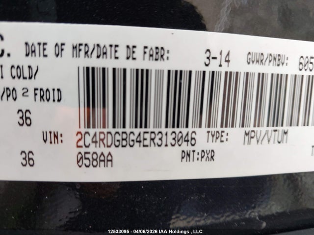 2C4RDGBG4ER313046 Dodge Grand Caravan Se