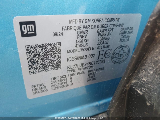 KL77LJE24SC126981 Chevrolet Trax
