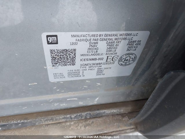 1GNEVJKW8PJ191810 Chevrolet Traverse Rs