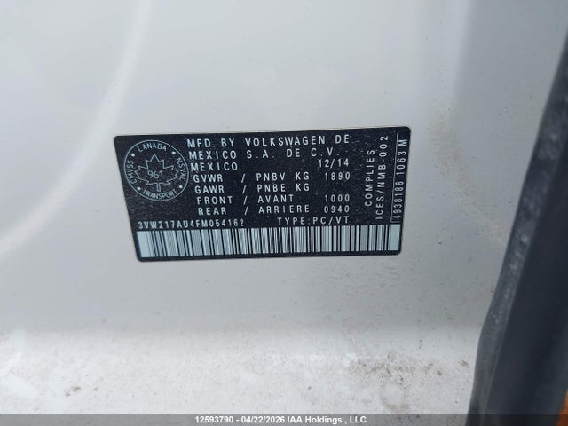 3VW217AU4FM054162 Volkswagen Golf