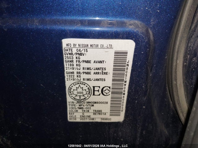 JN8CS1MW0GM400028 Infiniti Qx70 Sport