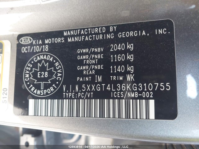5XXGT4L36KG310755 KIA OPTIMA LX/S