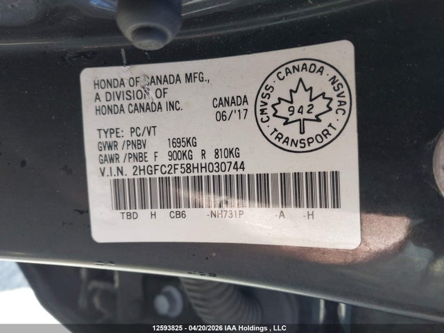 Aukcja sprzedaży 2017 Honda Civic, vin: 2HGFC2F58HH030744, numer aukcji: 12593825
