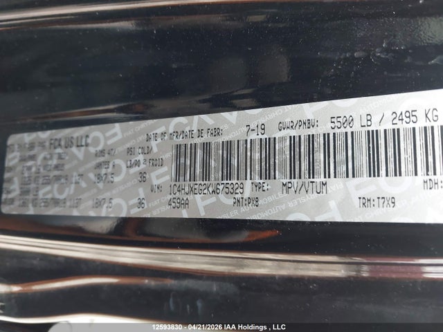 1C4HJXEG2KW675329 Jeep Wrangler Unlimited Sahara