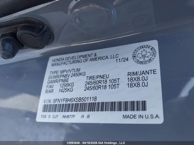 5FNYF8H6XSB501118 Honda Passport Trail Sport