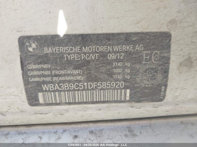 Продажа на аукционе авто 2013 Bmw 335 Xi, vin: WBA3B9C51DF585920, номер лота: 12593851