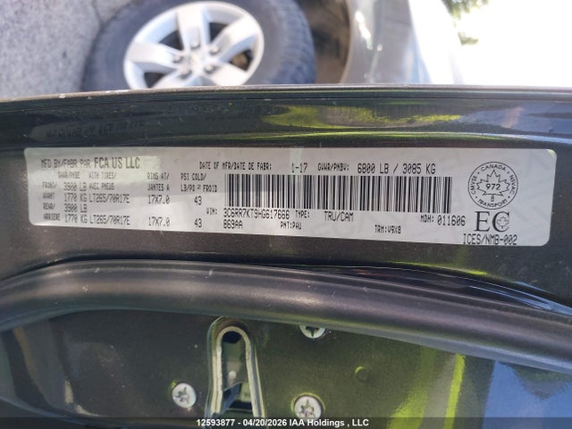 3C6RR7KT9HG617666 Dodge RAM 1500