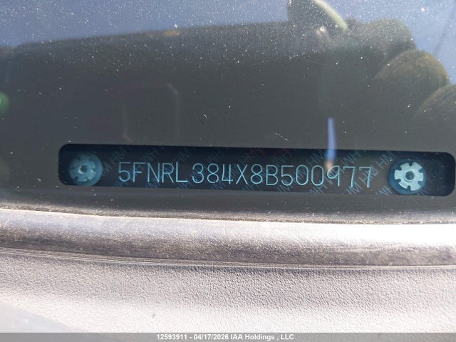 Продаж на аукціоні авто 2008 Honda Odyssey Ex, vin: 5FNRL384X8B500977, номер лоту: 12593911