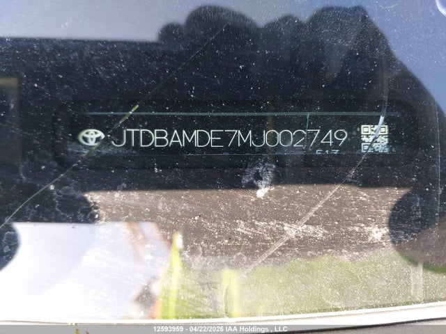 Продажа на аукционе авто 2021 Toyota Corolla Hybrid Base W/li Battery, vin: JTDBAMDE7MJ002749, номер лота: 12593959