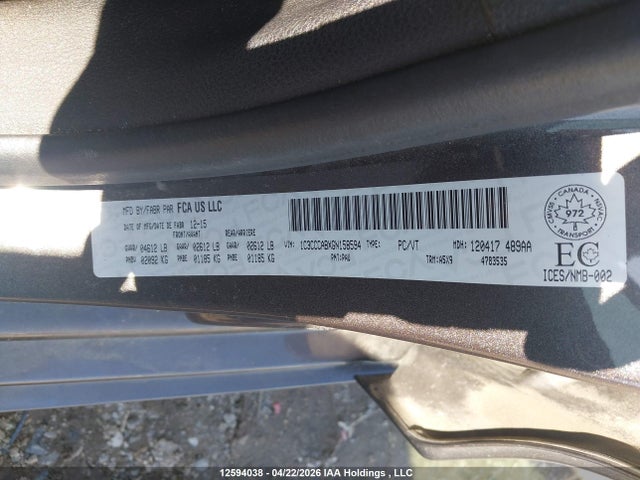 Aukcja sprzedaży 2016 Chrysler 200 Limited, vin: 1C3CCCABXGN158594, numer aukcji: 12594038
