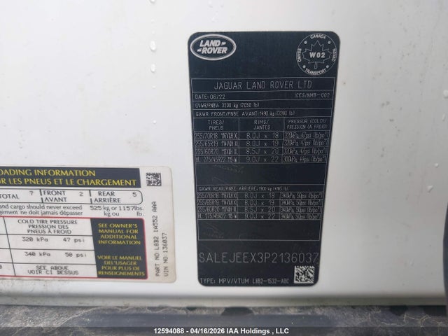 SALEJEEX3P2136037 Land Rover Defender 110 S