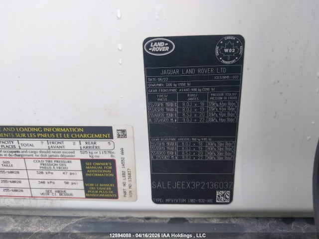 SALEJEEX3P2136037 Land Rover Defender 110 S