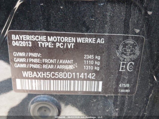 2013 Bmw 528i Xdrive მანქანა იყიდება აუქციონზე, vin: WBAXH5C58DD114142, აუქციონის ნომერი: 12594096