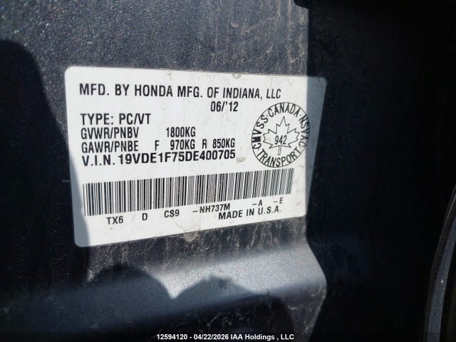 2013 Acura Ilx 20 Tech მანქანა იყიდება აუქციონზე, vin: 19VDE1F75DE400705, აუქციონის ნომერი: 12594120