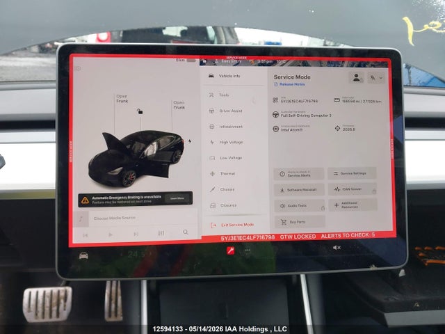 12594133 :رقم المزاد ، 5YJ3E1EC4LF716798 vin ، 2020 Tesla Model 3 Performance مزاد بيع