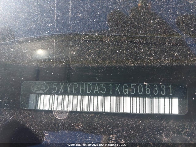 5XYPHDA51KG506331 KIA Sorento 3.3l Ex/3.3l Ex+